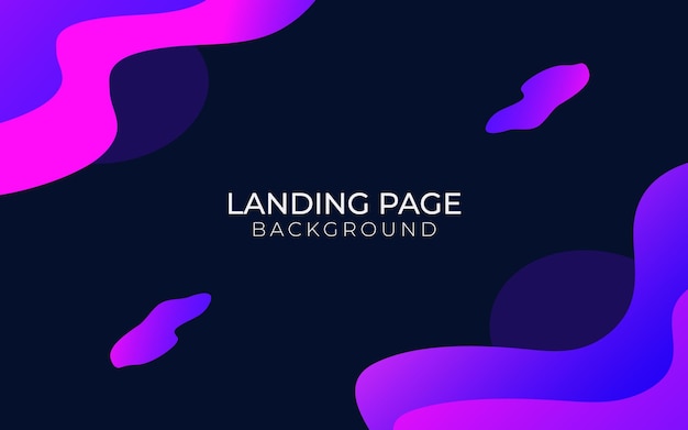 Vector landing page abstract wave 3d style colorful fluid background design