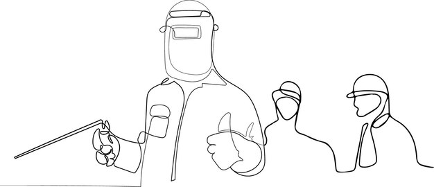 vector landing page of architecture works in machine industrial factory. continuous one line drawing