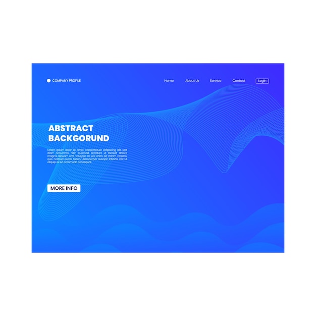 vector landing page template with blue and purple abstract background