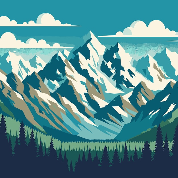 Vector vector landscape mountains view