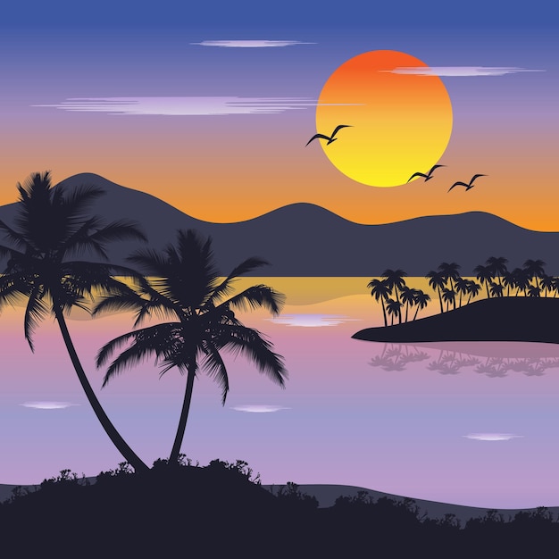 vector landscape tropical images design