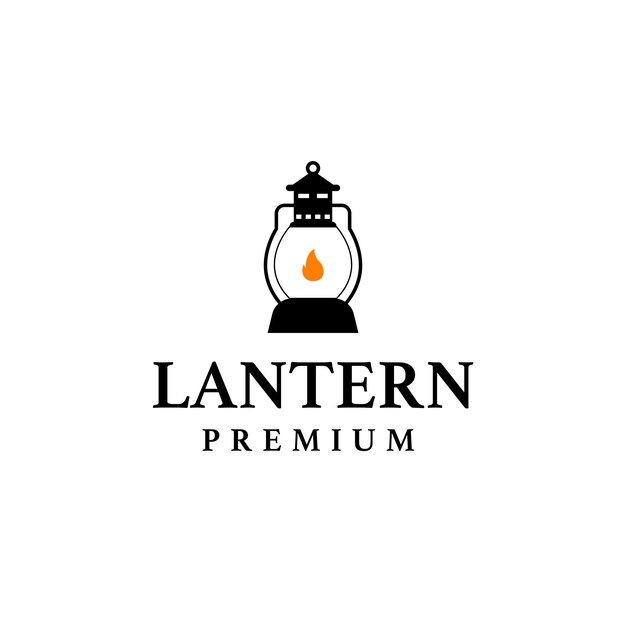 Идея иллюстрации концепции дизайна логотипа классической лампы векторного фонаря