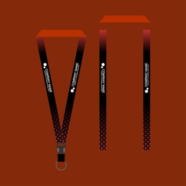 Vector lanyard business template for employees or staff in office startups and companies