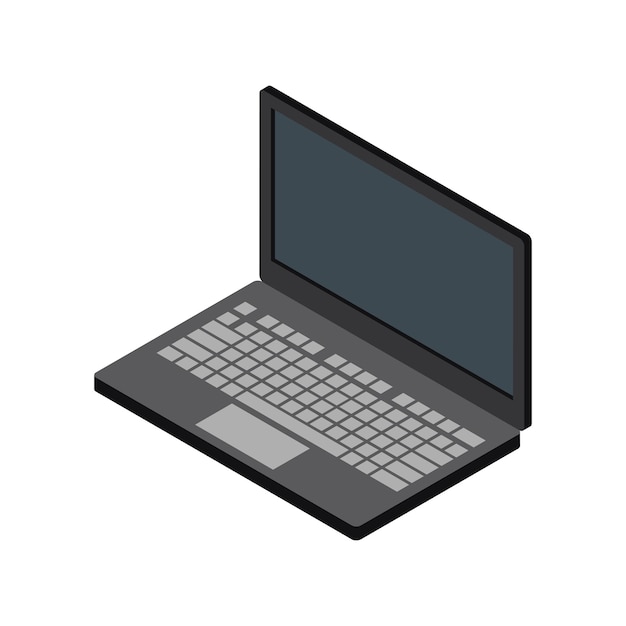 Vector laptop computer isolated on white background