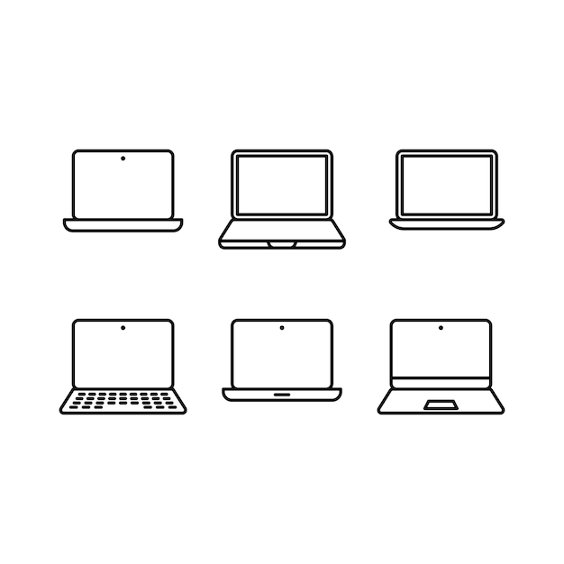 Vector Laptop icon set illustration