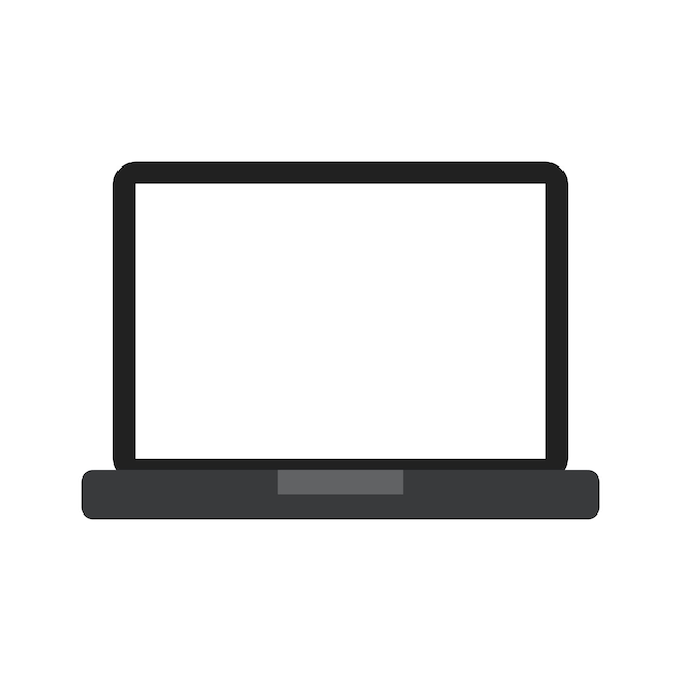 Vector laptop icon on white background