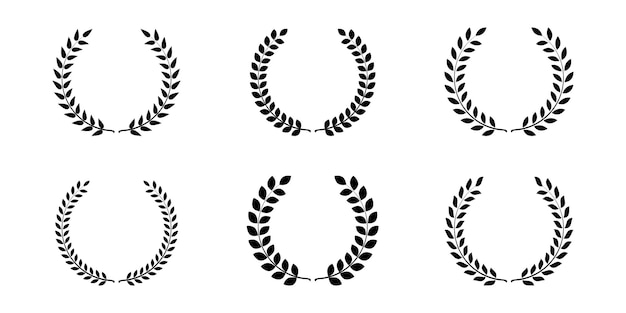 Vector Laurel wreath icon set illustration