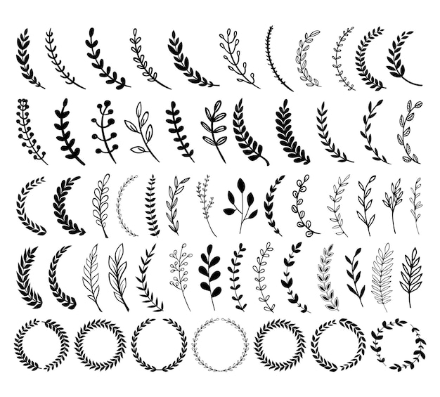 Vector laurels and wreaths elements