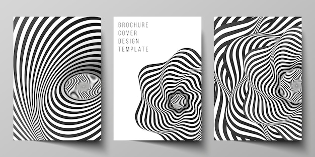 Vector layout of A4 cover mockups design templates for brochure