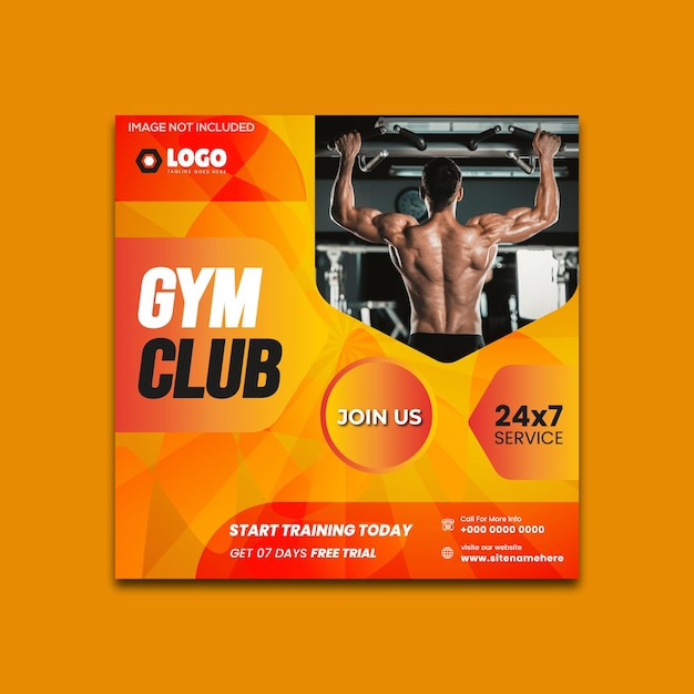 Vector layout design template for fitness center or other sport event