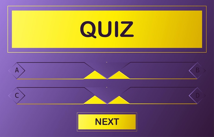 Vector vector layout of the quiz question with choice of text menu gradient template of game menu tv show