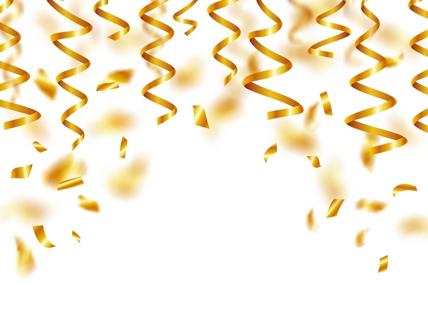 Vector layout with golden confetti