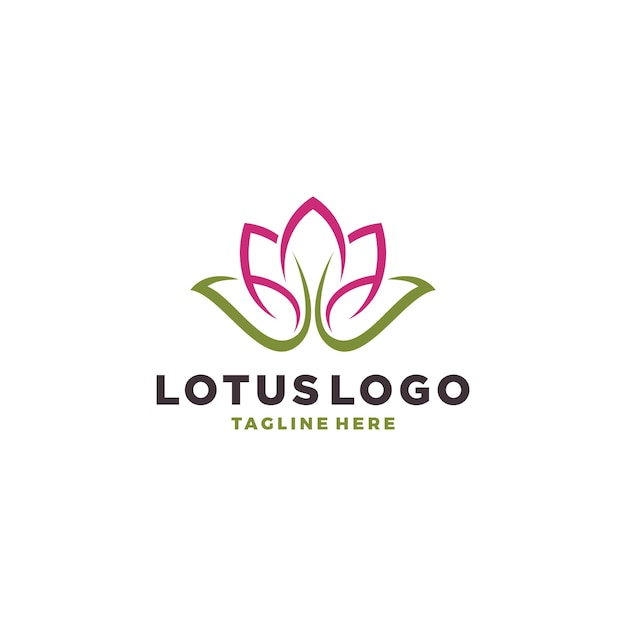 Vettore foglia fiore di loto logo astratto bellezza spa salon cosmetici logo moda di lusso