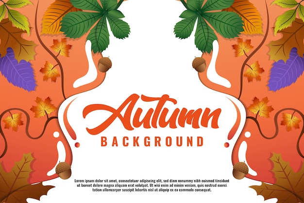 Vector Leaves Background for Autumn Seasons V2