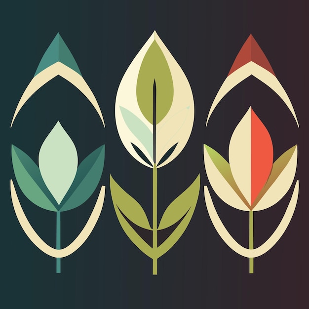 Vector vector leaves and flowers pack