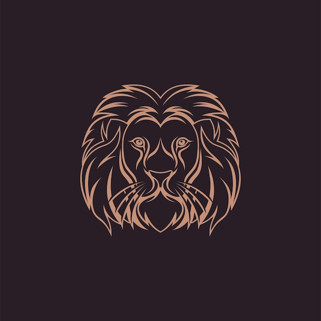Vector leeuwenkop logo vector ontwerpsjabloon
