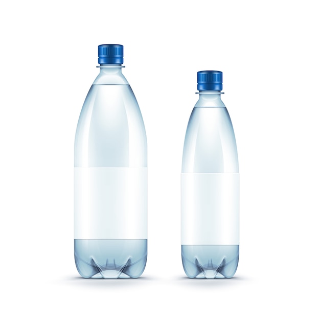Vector Lege Plastic Blauwe Geïsoleerde Waterfles