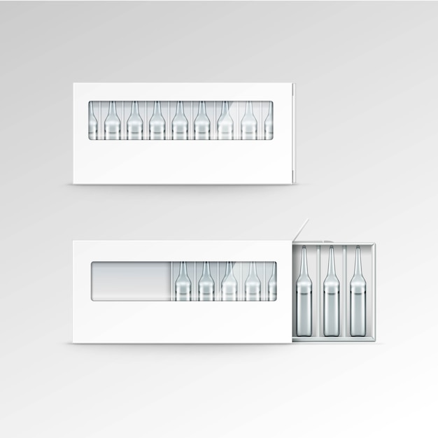 Vector lege verpakking voor ampullen geïsoleerd op wit