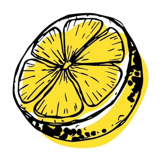 Vettore clipart di limone vettoriale icona di agrumi disegnata a mano illustrazione della frutta per la decorazione del design web di stampa