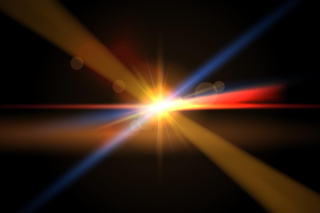 Vector lens flare isolated on black background