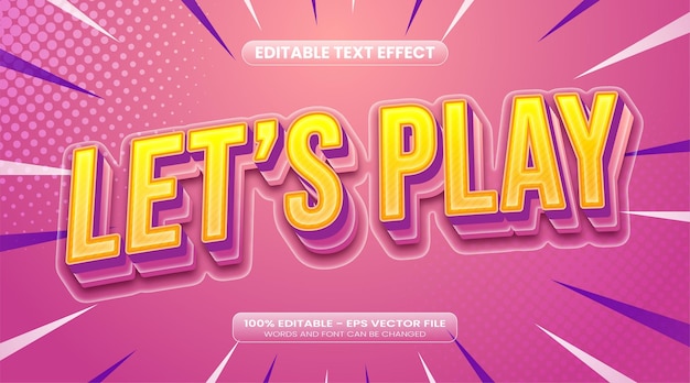 Vector let's play text effect