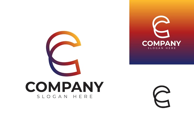 Vector letter c logo premium sjabloon