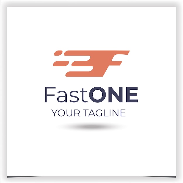 Vector letter f fast delivery logo template