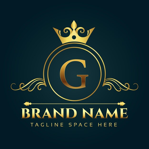 Premium Vector  Letter gm logo design with crown and gold color