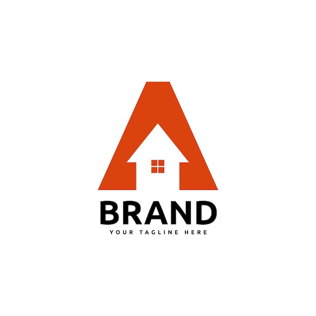 Vector vector a letter logo design with real estate concpet