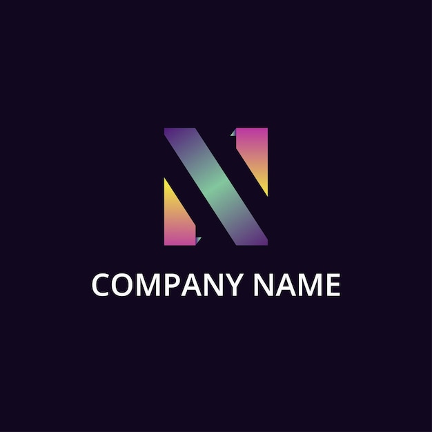 Vector vector letter n logo gradient colour design