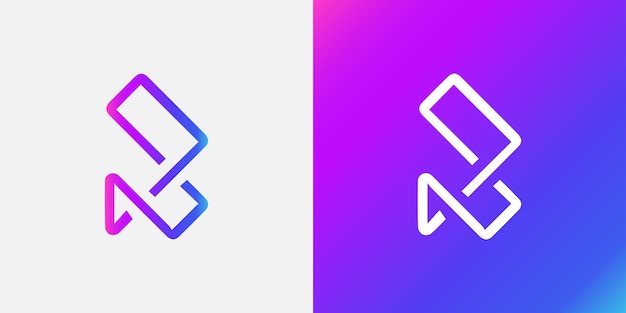 Vector Letter R logo design with gradient colors