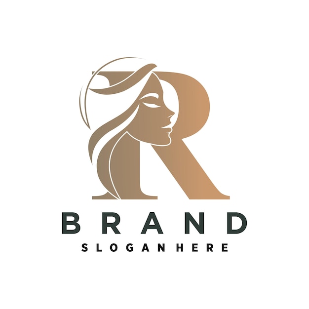 Vector letter r logo ontwerp voor schoonheid met creatieve stijl