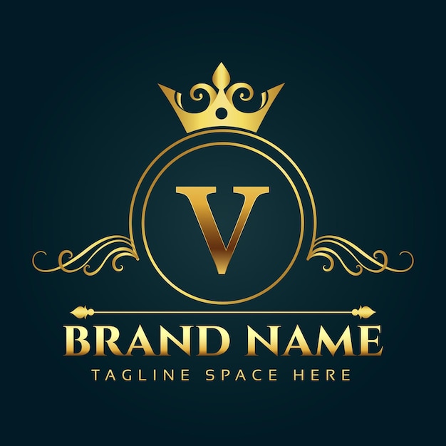 Vector vector letter v royal luxury logo for your brand