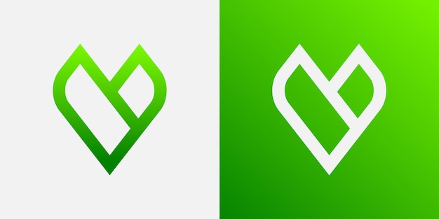 Vector vector letter v with leaf logo design