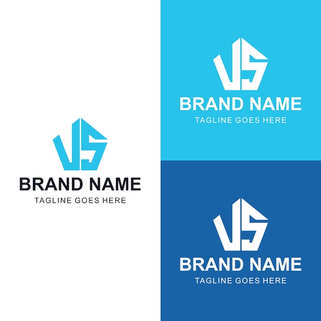 Vector letter vs combination monogram logo