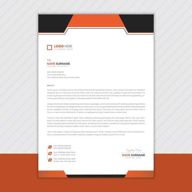 vector letterhead template design for print