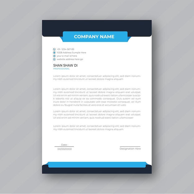 Vector letterhead template design for print