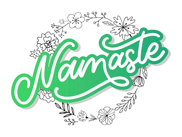 Lettere vettoriali poster calligrafico con frase namaste citazione disegnata a mano illustrazione vettoriale