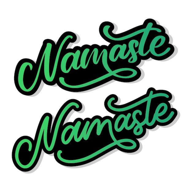 Lettere vettoriali poster calligrafico con frase namaste citazione disegnata a mano illustrazione vettoriale