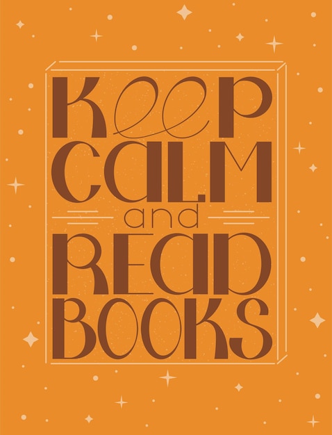 Vector lettering keep calm and read books