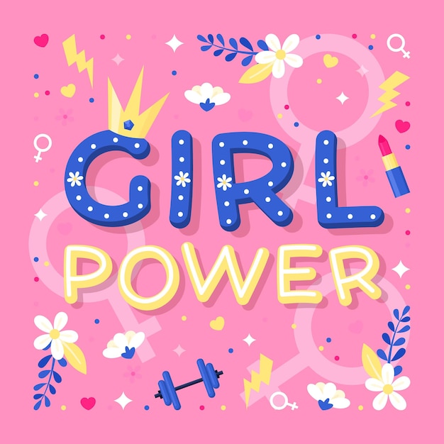 Vector vector lettering power girl teme