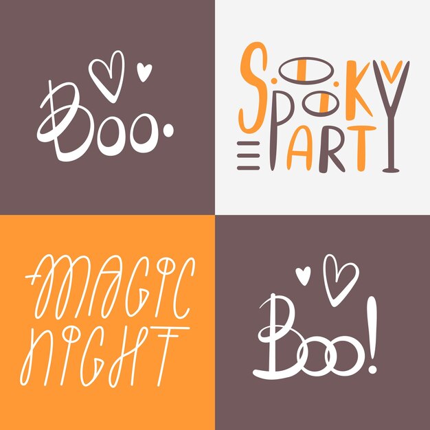 Vector lettering on the theme of Halloween in a cartoon style