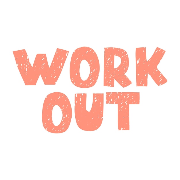 Векторная надпись Work Out