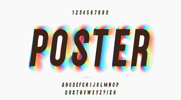 Vector lettertype poster kleurrijke moderne typografie stijl