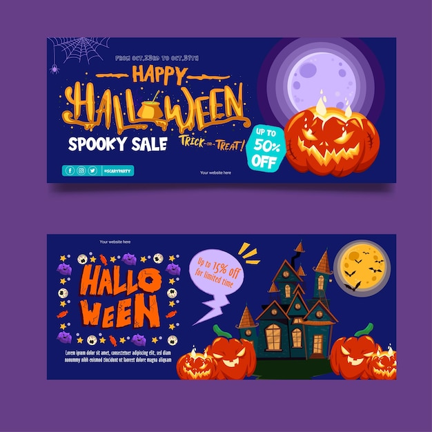 Vector leuke met de hand getekende halloween tickets