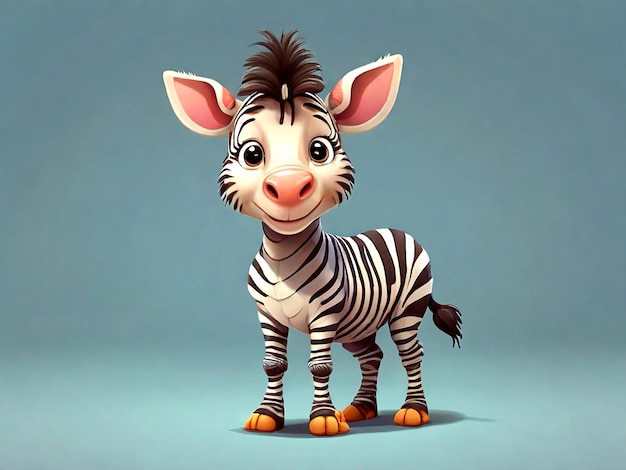 Vector Leuke zebra cartoon dier personage geïsoleerd