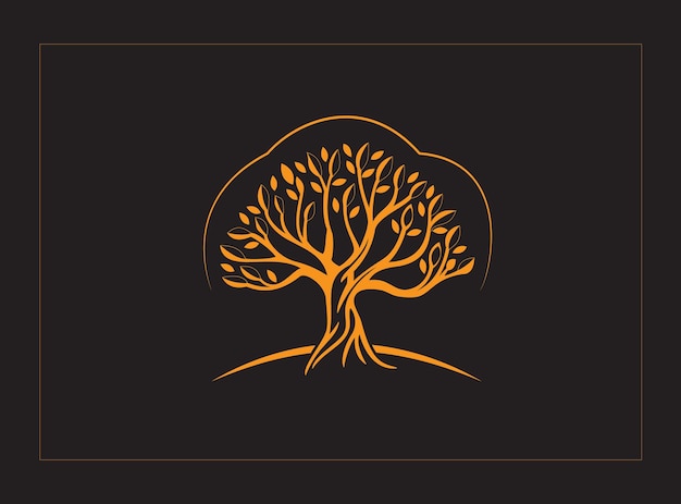 Vector levensboom logo ontwerp illustratie ontwerpsjabloon