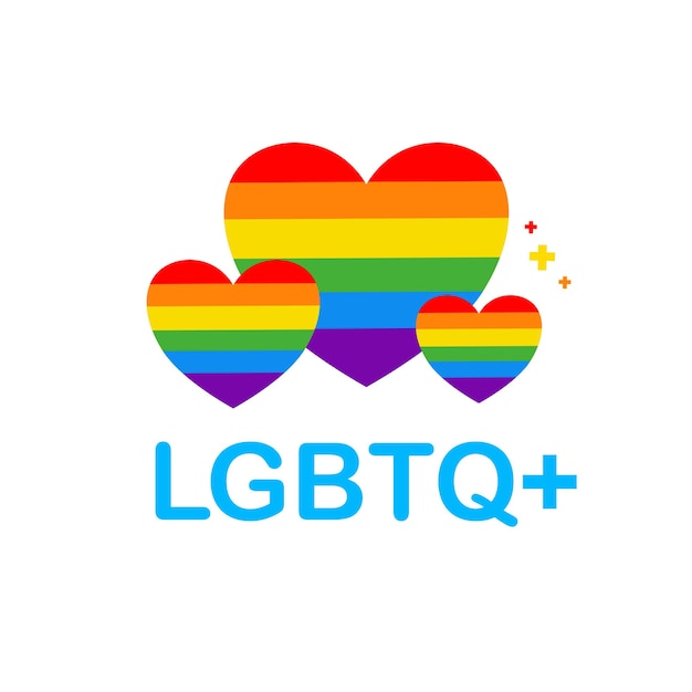 Vector lgbt banner for happy lgbt pride day vector pride month rainbow heart and hands