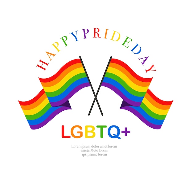 Vector LGBT banner for Happy lgbt pride day vector Pride month Rainbow heart and hands