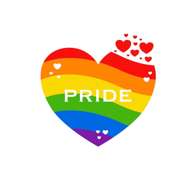 Vector LGBT banner for Happy lgbt PRIDE day vector Pride month Rainbow heart and victory hands